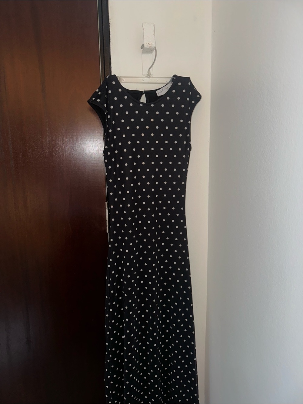 Petal & Pup Black and White Polka Dot Cap Sleeve Maxi Dress